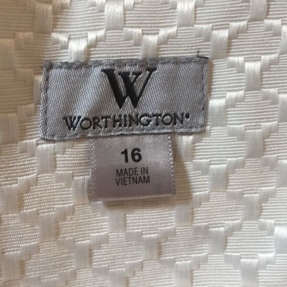 Worthington Cream Patterned Tulip Dress Sz 16 - Picture 5 of 10